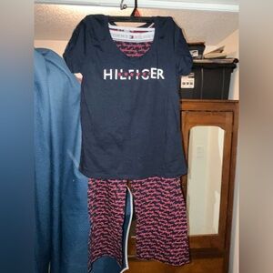 Tommy Hilfiger Navy Sleepwear Top & Bottom Set